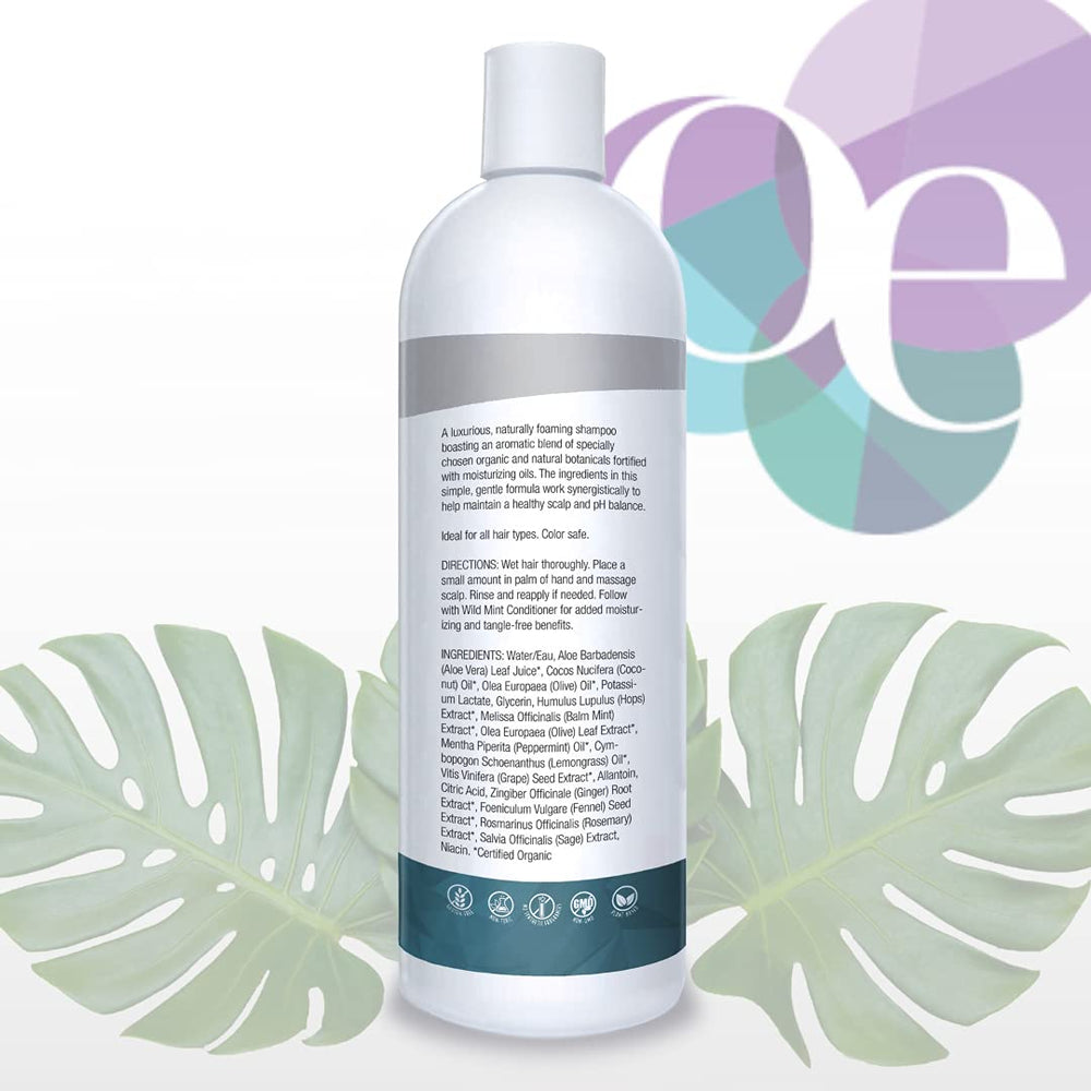 Organic Excellence peppermint-oil closeup emphasizes cooling sensation and clarifying cleanse.
