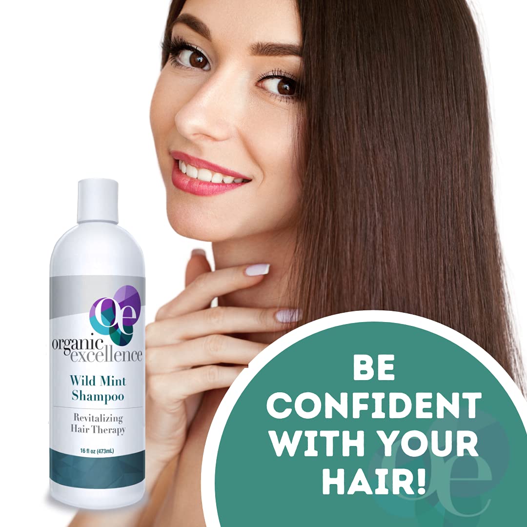 Organic Excellence shampoo-foam-lather shows rich, plant-based foam for easy distribution.