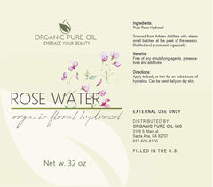 Organic Pure Oil Rose Hydrosol Water spray—hair and scalp hydration with a subtle rose scent.