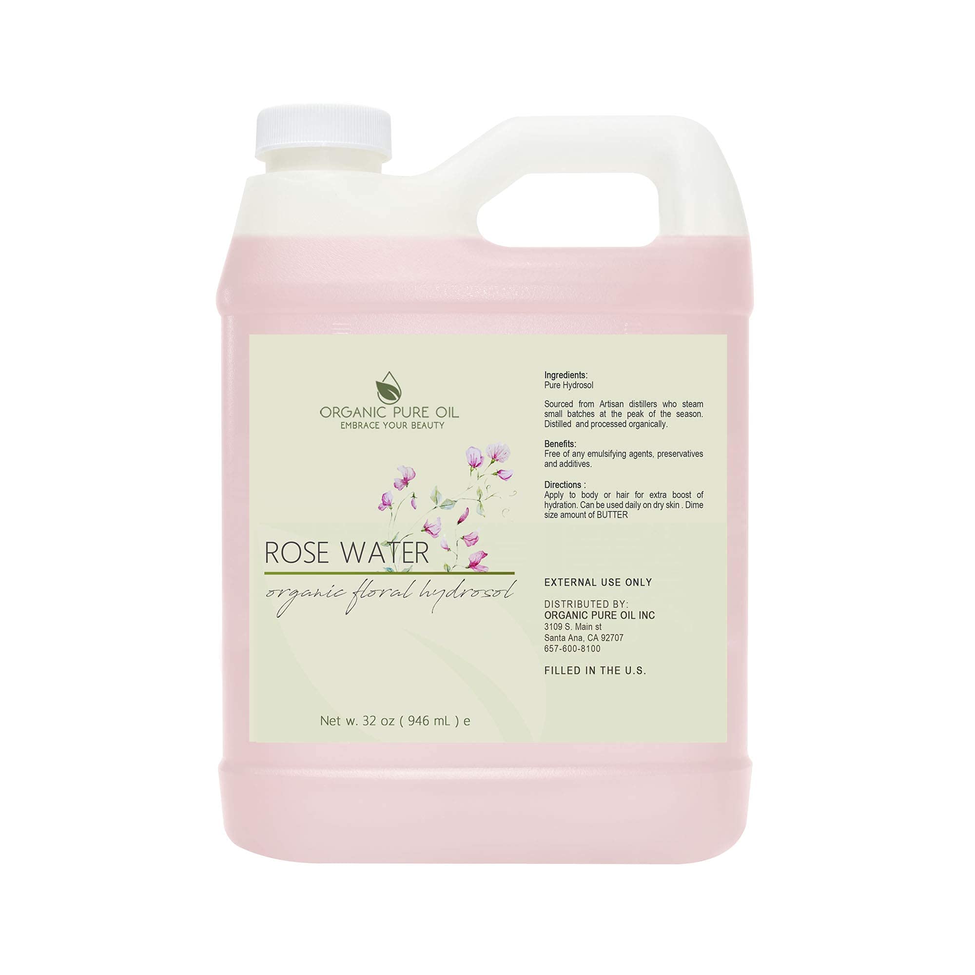 Organic Pure Oil Rose Hydrosol Water bottle—antioxidant-rich hydration for dull, tired-looking skin.