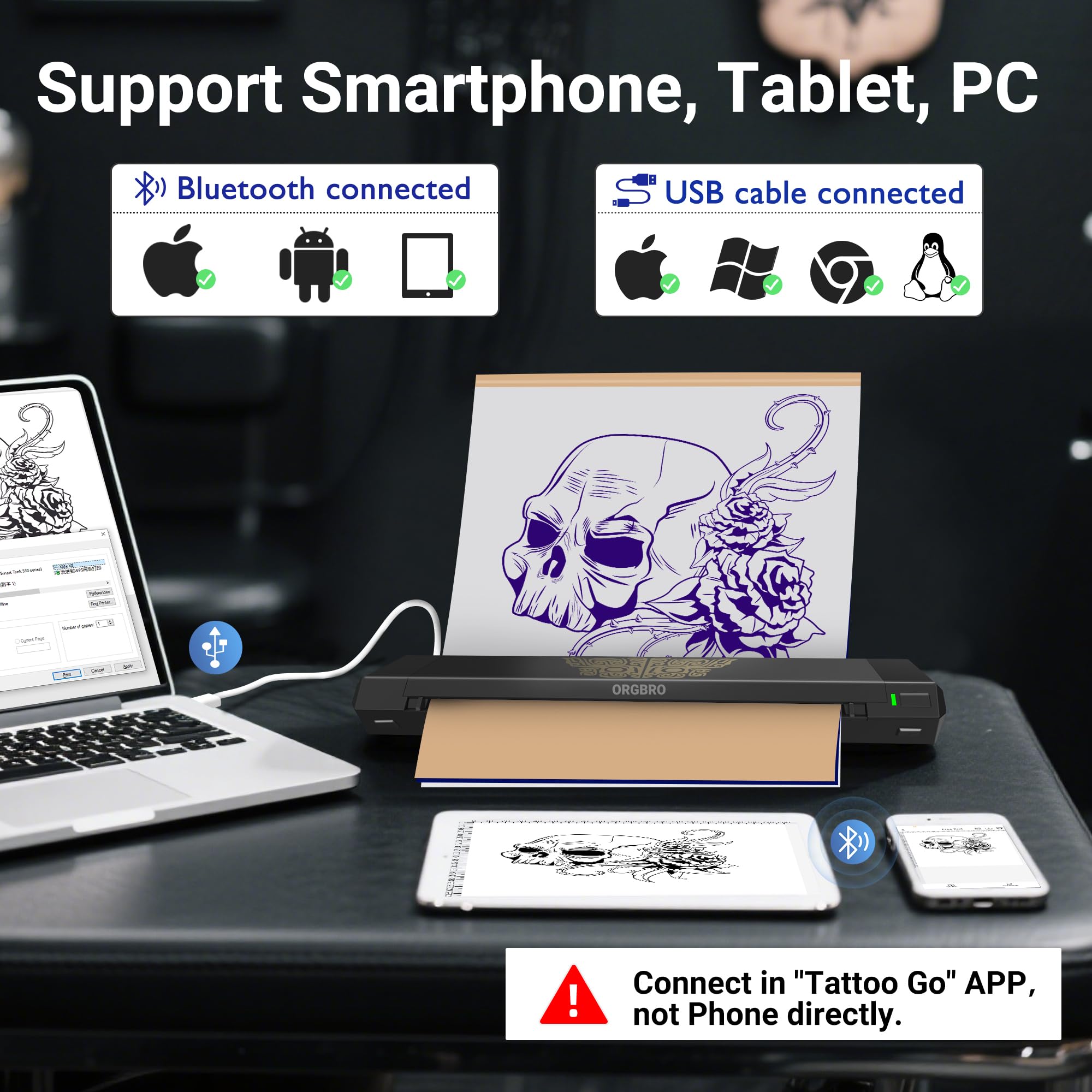 X8 supports A4, A5, A6 transfer papers with included sheets