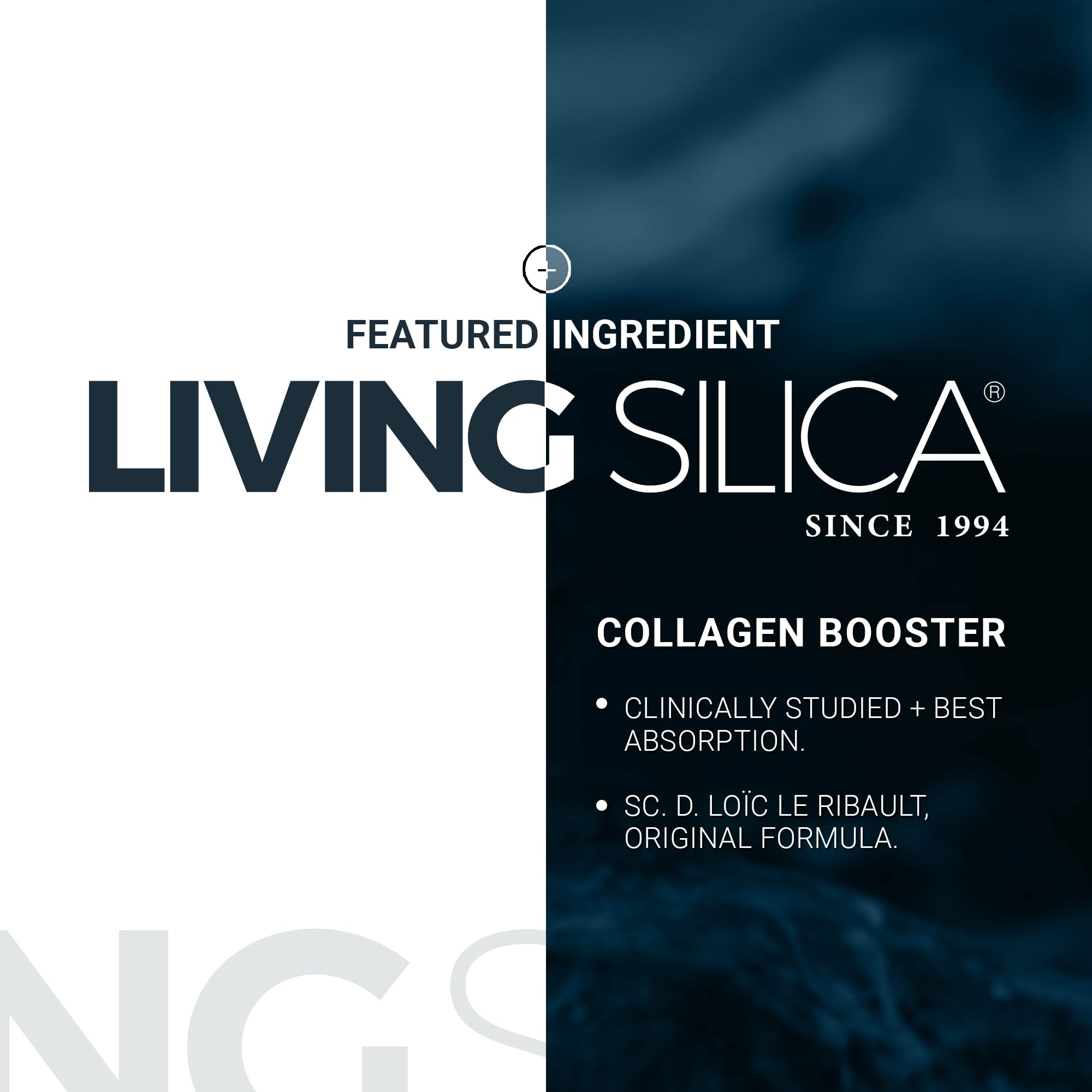 Orgono Living Silica gel applied on skin for easy spreading and surface nourishment.