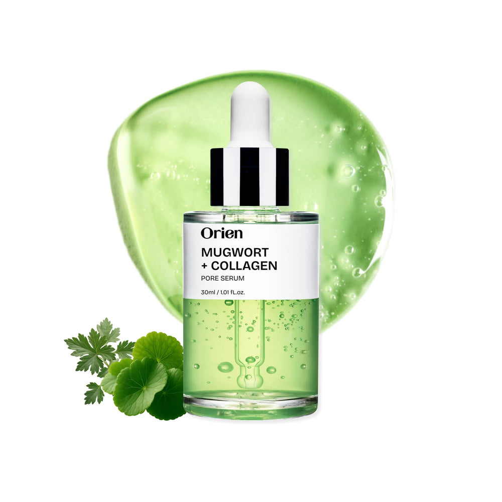 Orien Mugwort Collagen Pore Serum bottle ready for daily glow and hydration.
