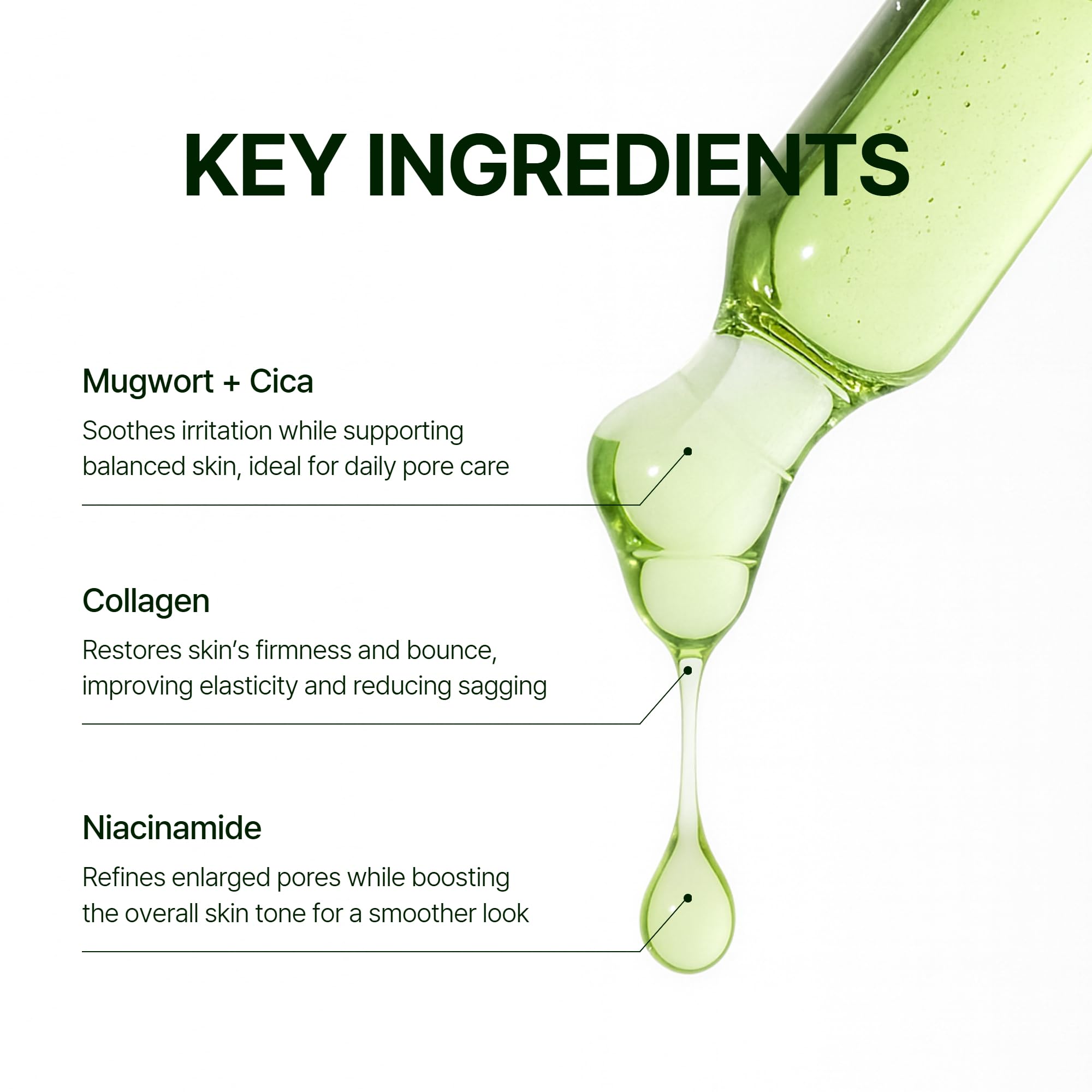 Orien Mugwort Collagen Pore Serum packaging with clean label.
