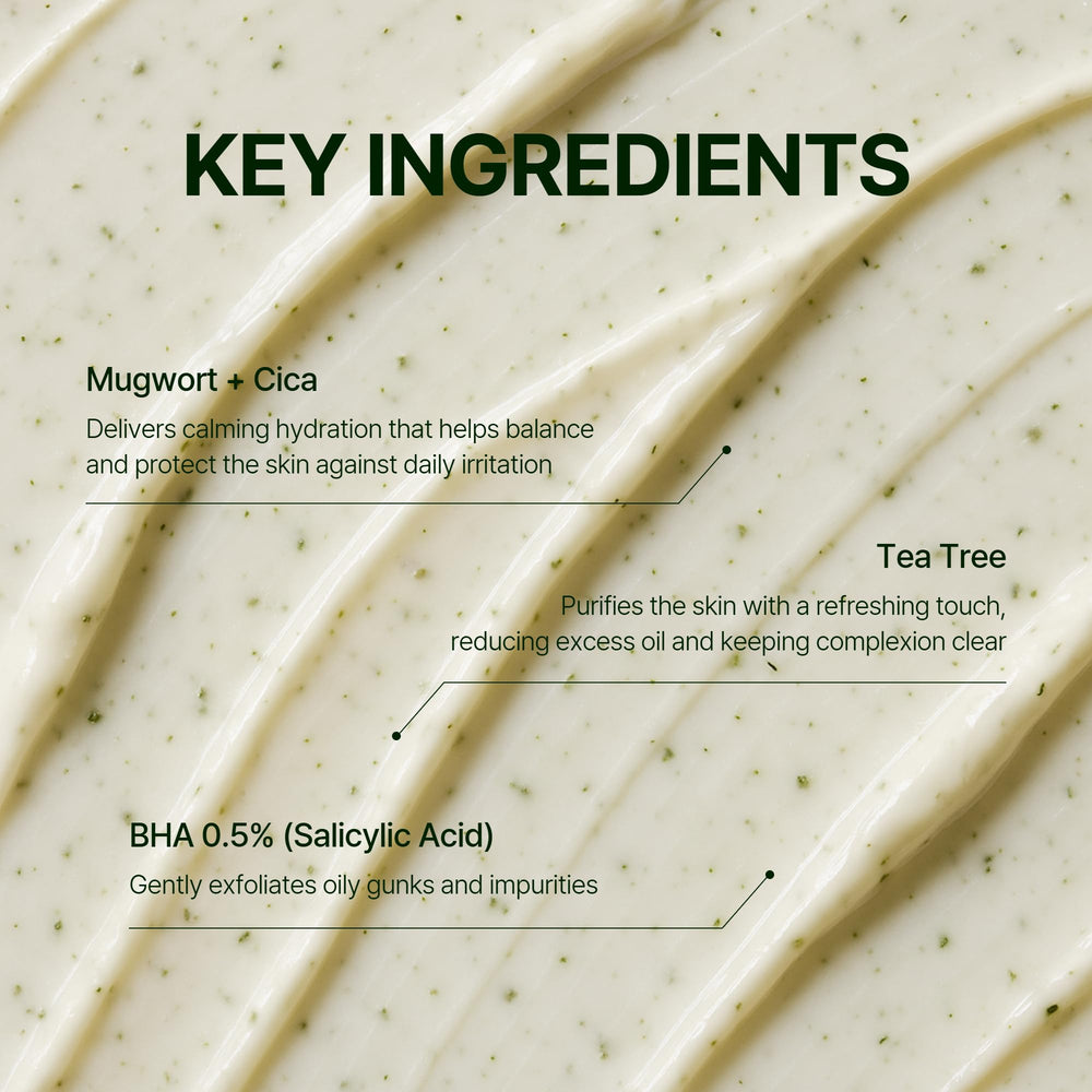 Orien Mugwort Zero Film Cleansing Foam 0.5% BHA exfoliation helps balance pores.