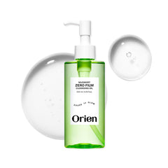 Orien Mugwort Zero Film Cleansing Oil bottle for gentle makeup removal without pore clogging.