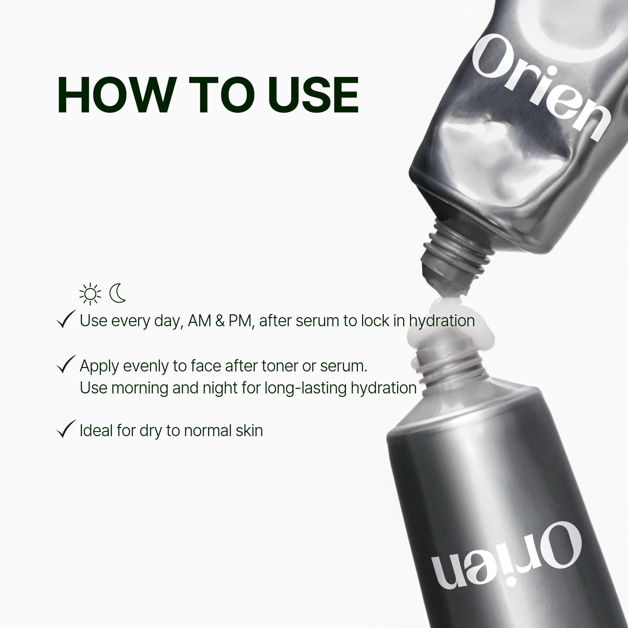 Orien Mugwort Zero Film Moisturizer with Niacinamide highlights texture refinement.