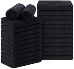 Orighty black salon towel pack 24 16x29 for fast moisture absorption