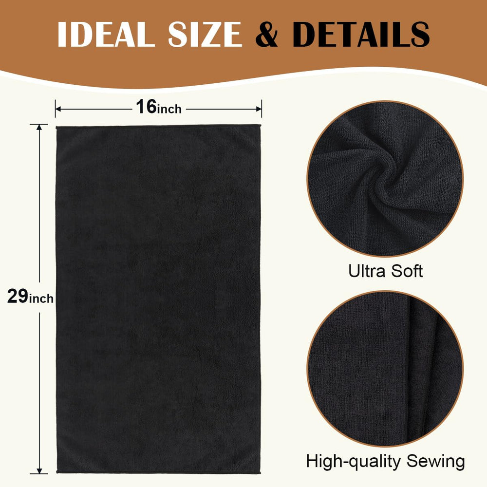 Orighty black salon towels provide soft, luxurious client comfort.