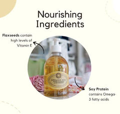 Original Blends Flaxseed Gel close-up texture showing non-flaking, moisturizing feel.