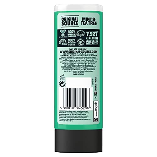 Original Source Tea Tree & Mint frothy lather on skin during shower.