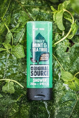 Original Source Tea Tree & Mint Shower Gel label highlights refreshing mint aroma.