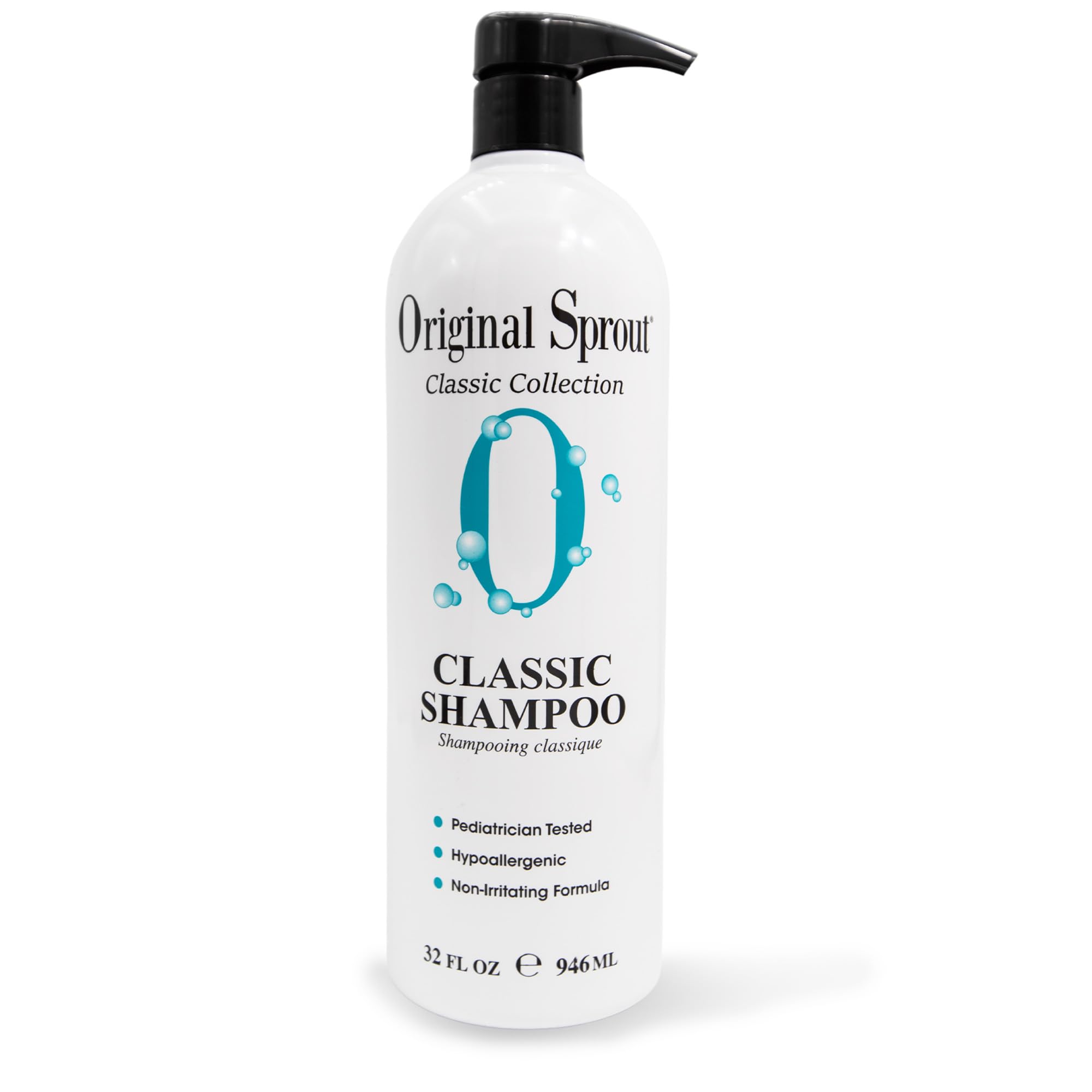 Original Sprout Classic Shampoo bottle 32oz showing gentle cleansing for all hair types