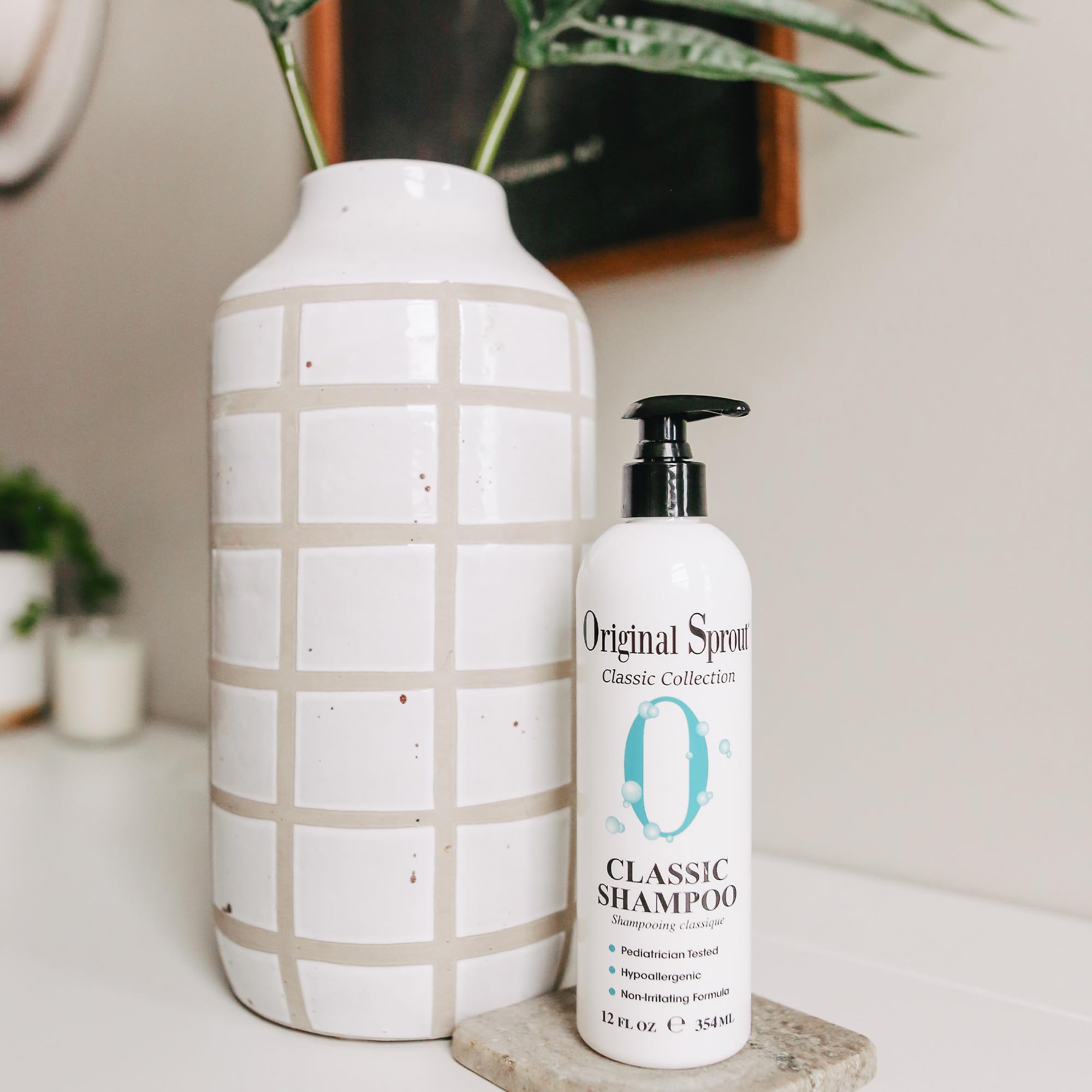 Original Sprout Classic Shampoo on color-treated hair demonstrates mild cleansing for dyed strands.