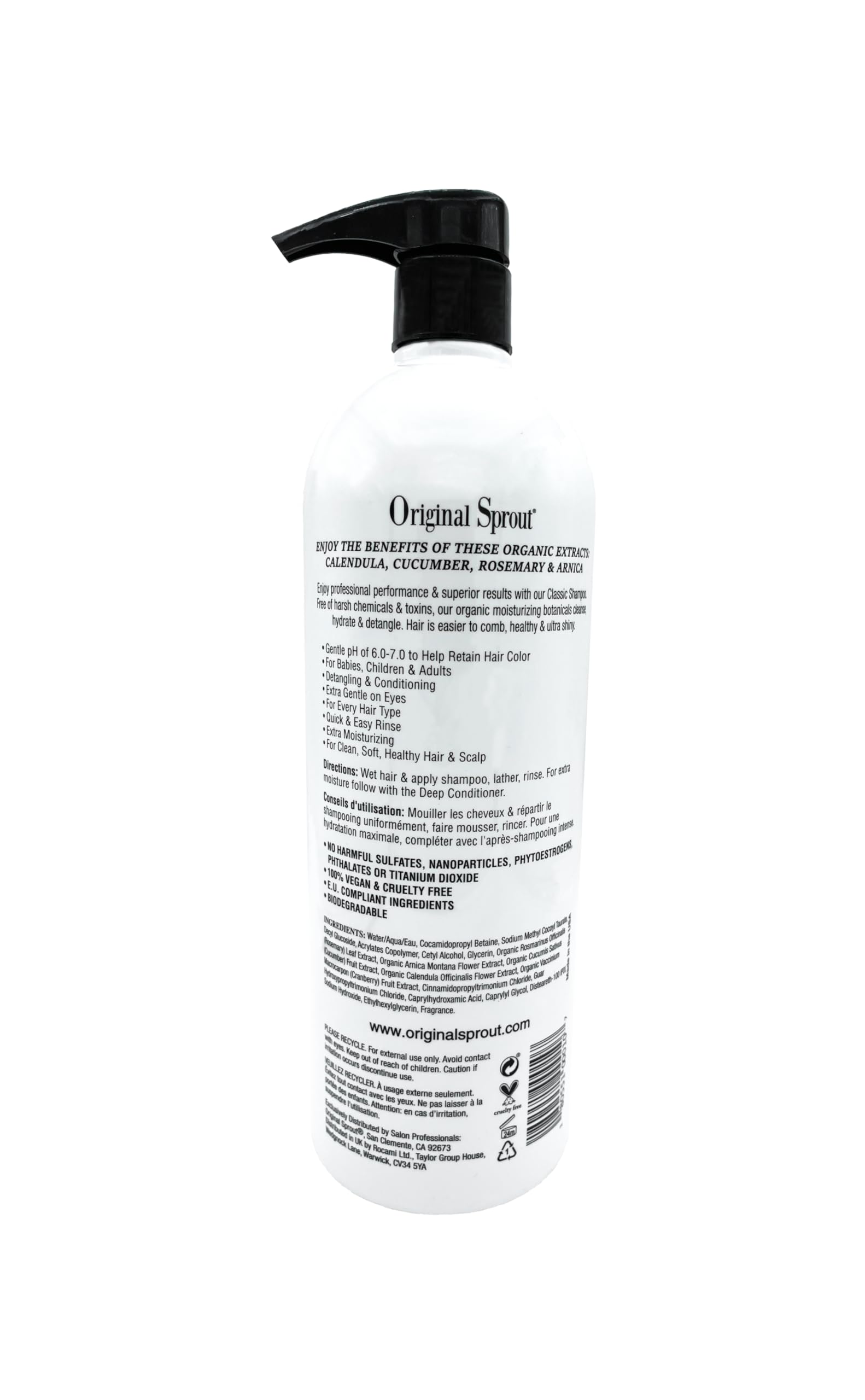 Original Sprout Classic Shampoo USA-made packaging with California origin