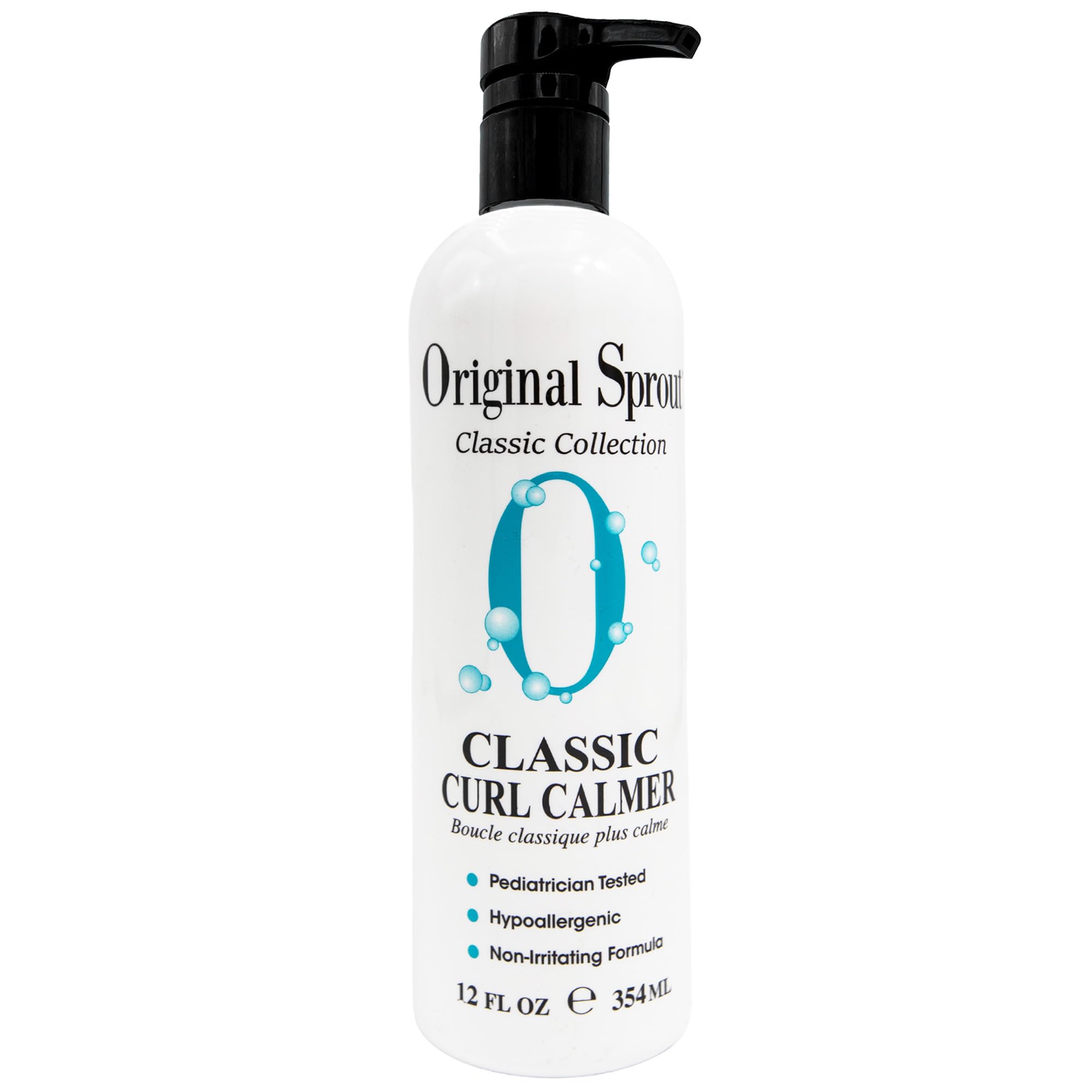 Original Sprout Curl Calmer bottle front view for quick frizz control on curly hair