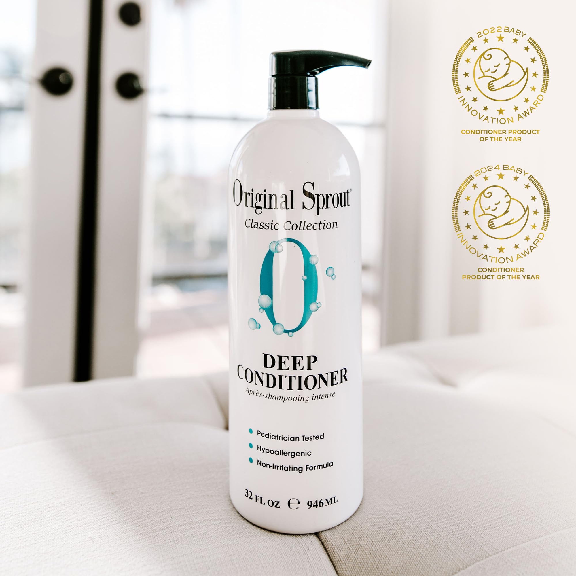 Original Sprout Deep Conditioner features kukui seed oil for nourishing repair.