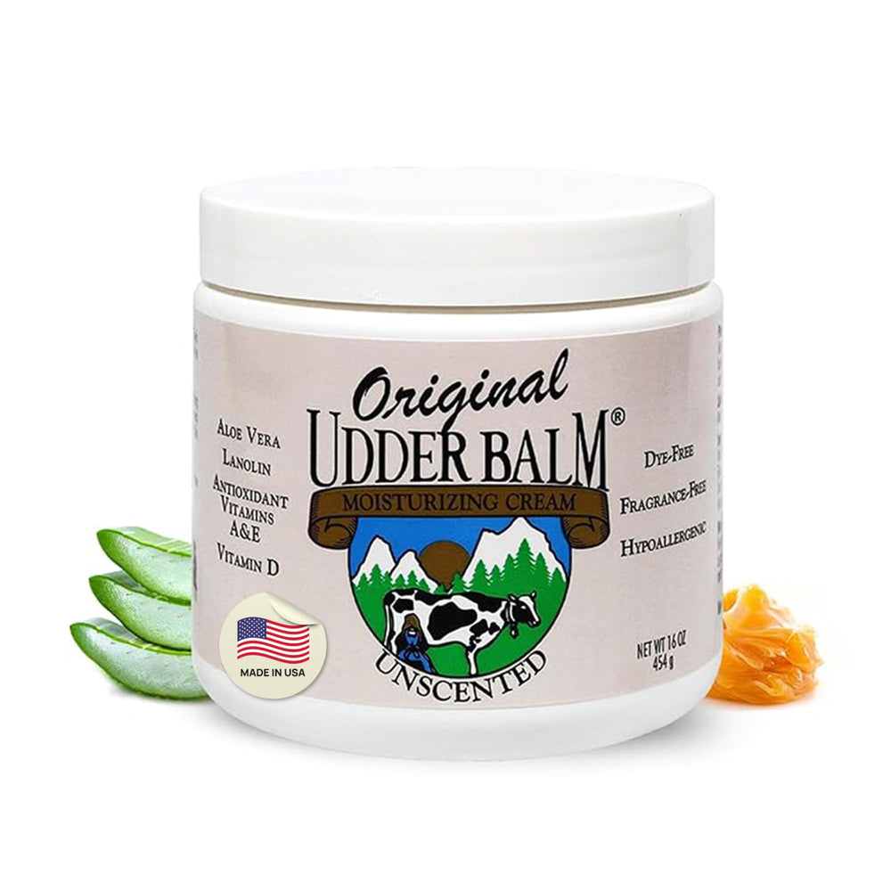 Original Udder Balm unscented jar front view for everyday dry skin relief.