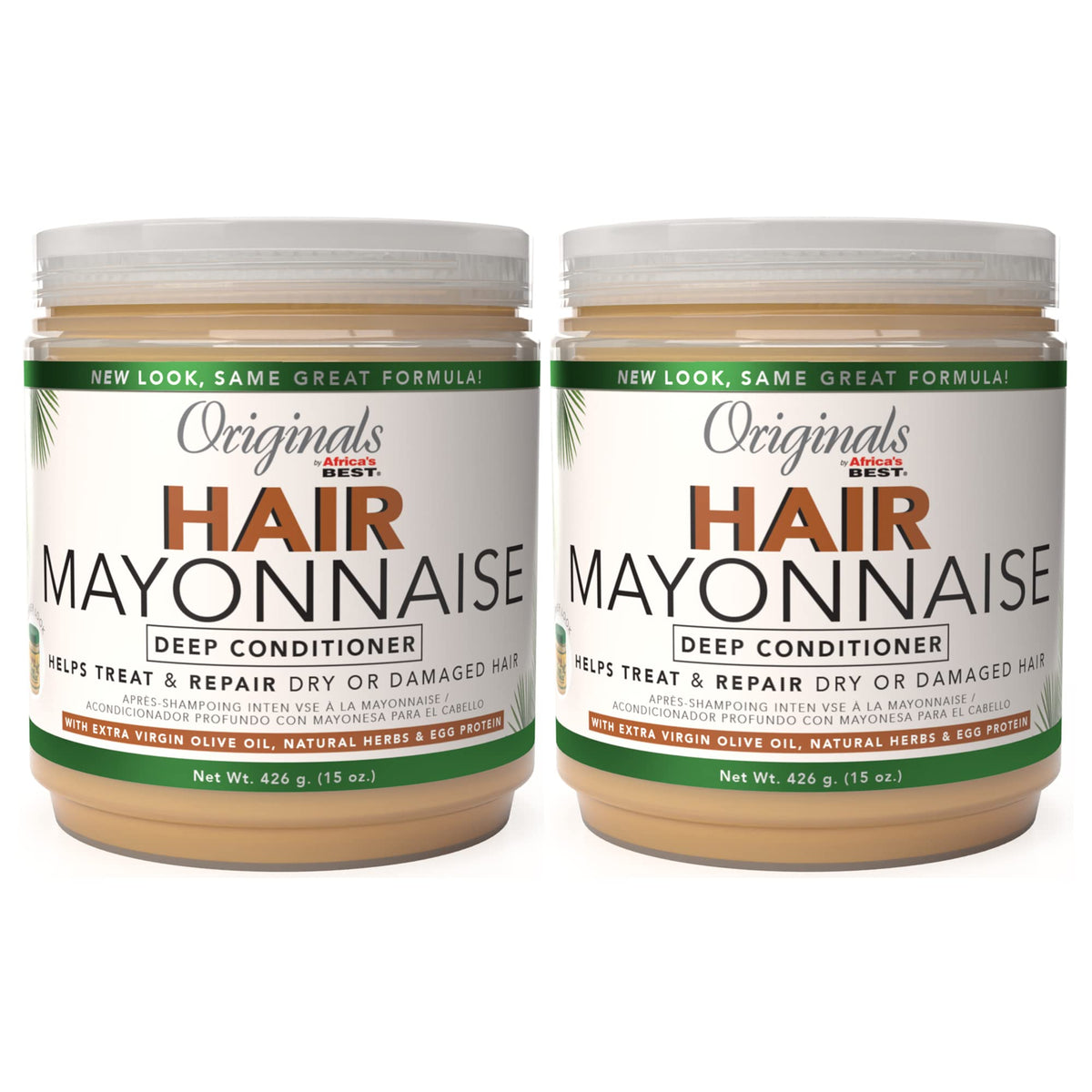 Originals by Africa's Best hair mayonnaise pack two jars for deep conditioning and repair.