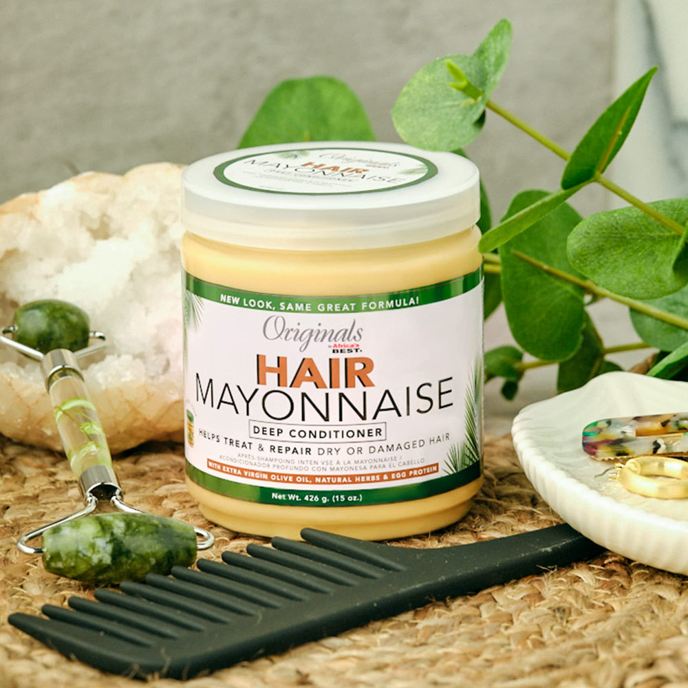 Originals by Africa's Best herbal extracts visual emphasizes vitamins and nutrients for healthier hair.