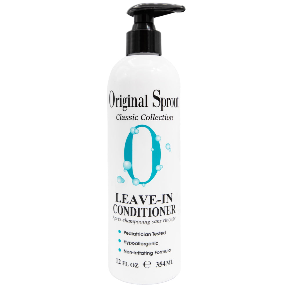 Original Sprout leave-in conditioner bottle close-up showcasing lightweight hydration.
