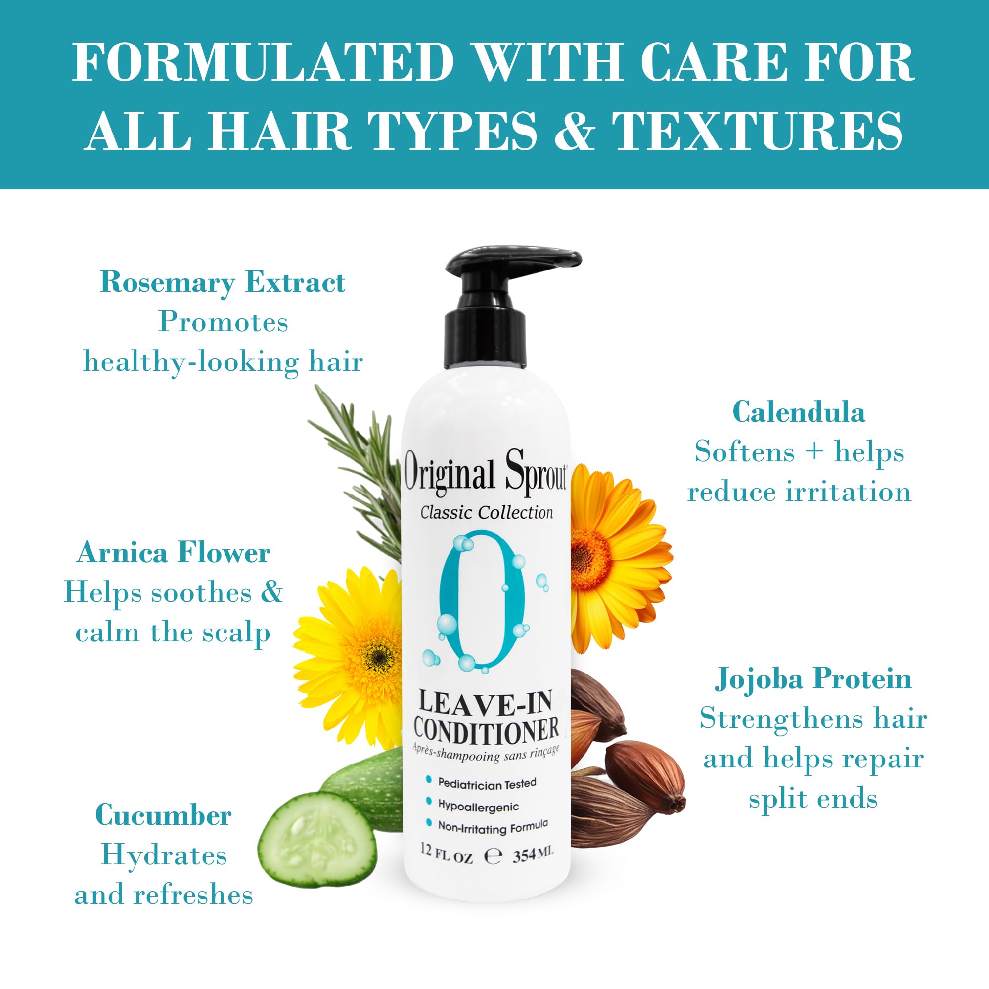 Original Sprout leave-in conditioner used on kids and adults after washing.