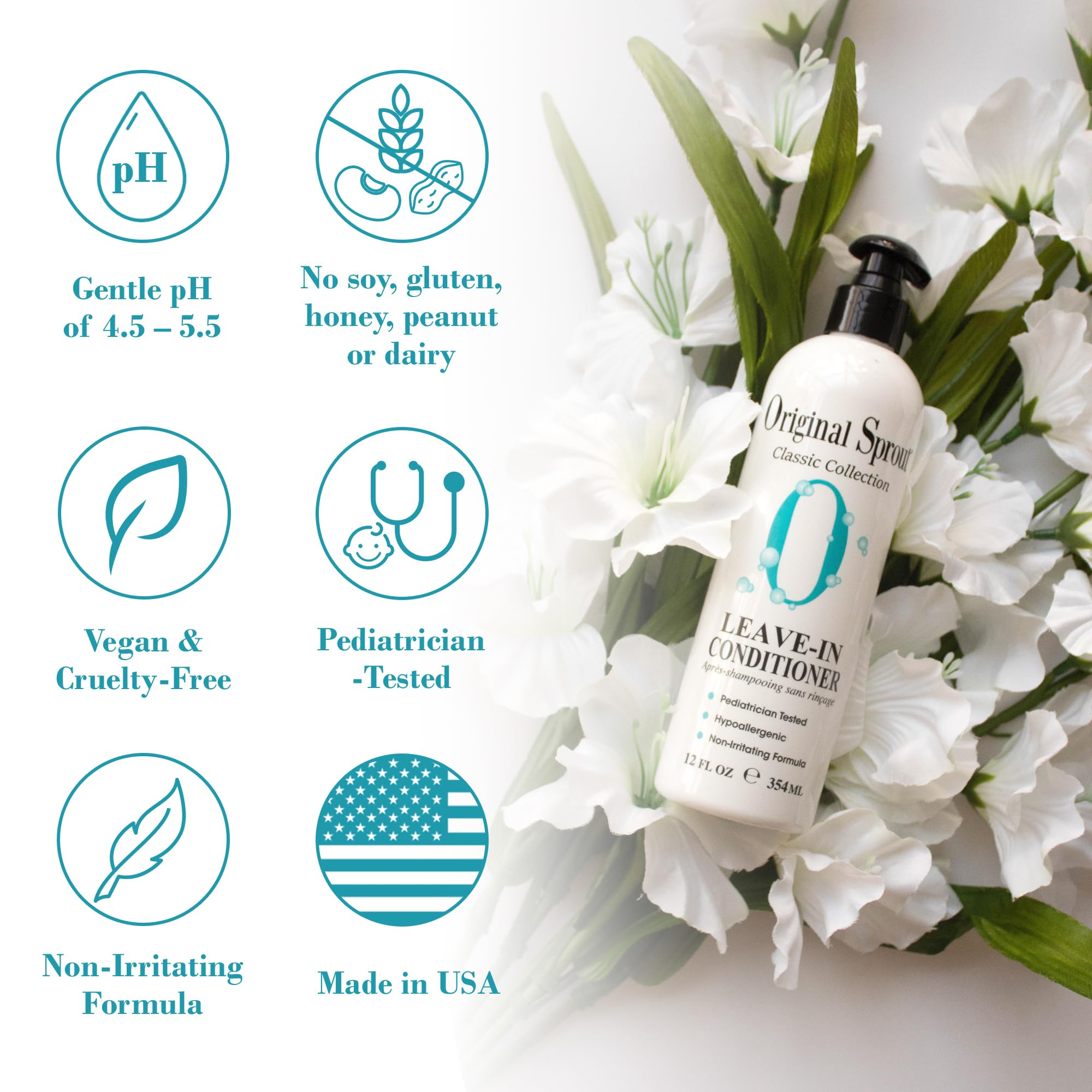 Original Sprout leave-in conditioner being applied to hair to detangle knots.