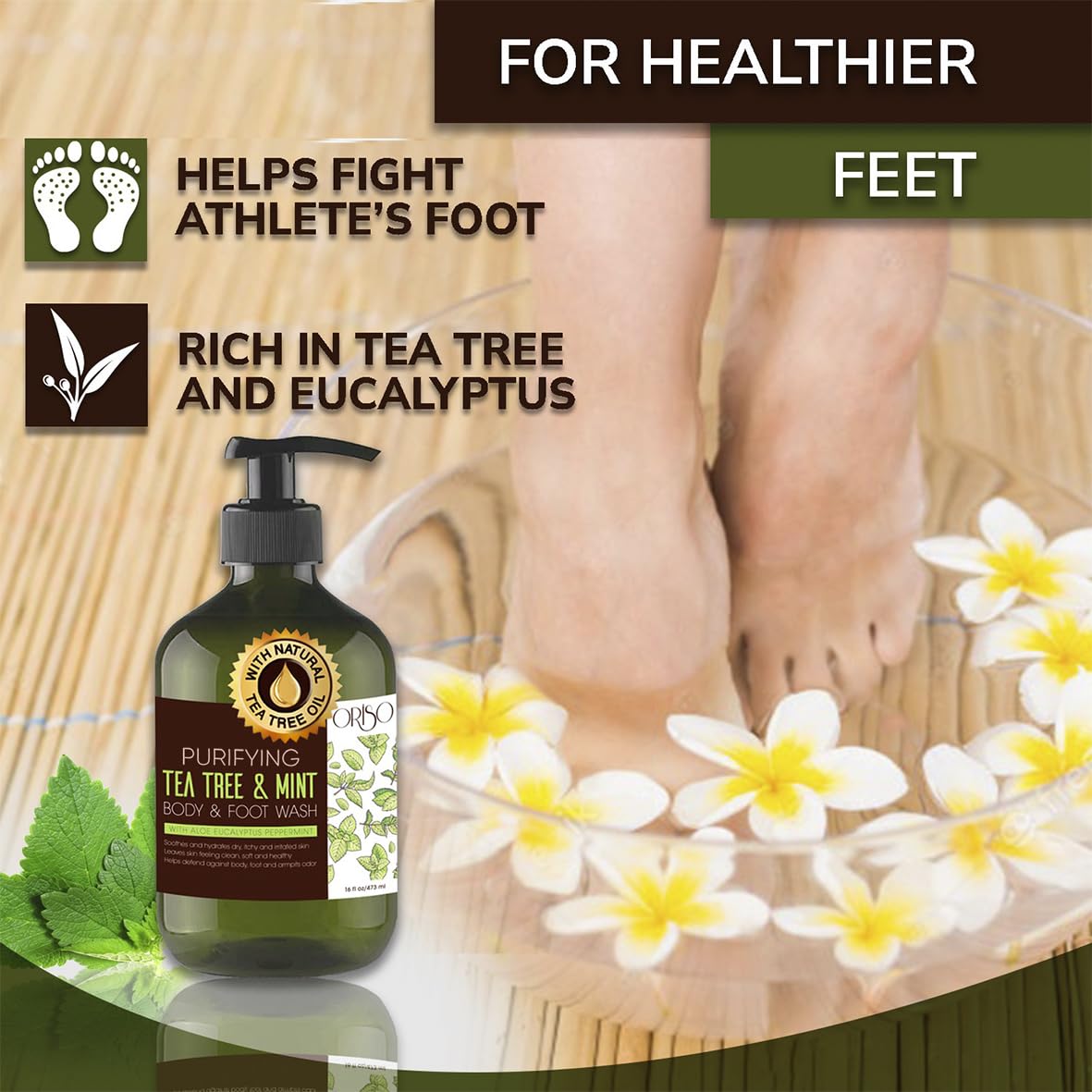 Foot-care use case with ORISO wash supports clean feet and perspiration control.