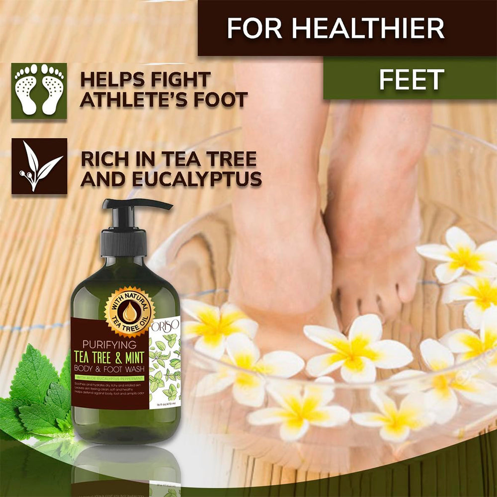 Foot-care use case with ORISO wash supports clean feet and perspiration control.