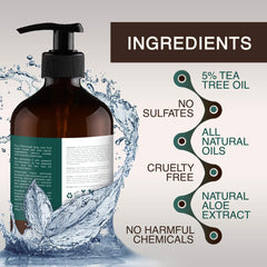 ORISO Tea Tree Oil Body Wash bottle on shelf projecting a gentle, moisturizing daily ritual