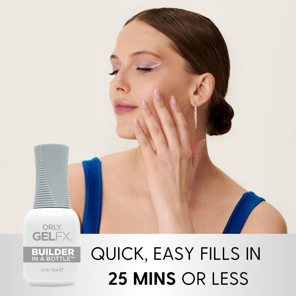 Orly Builder In A Bottle self-leveling formula image highlights mess-free manicure and even nail surfaces