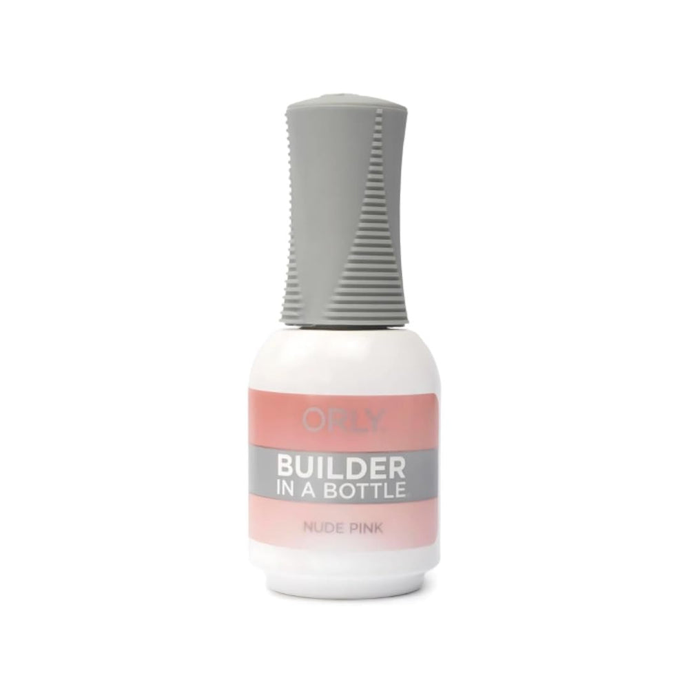 Orly GELFX Builder in a Bottle nude pink application close-up for precise nail sculpting.