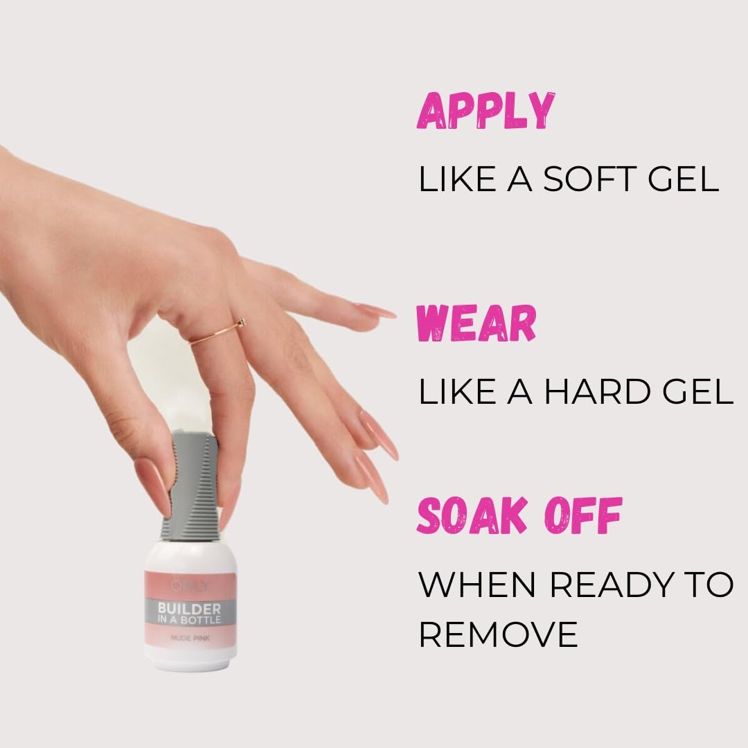 Orly GELFX Builder nude pink finish enhances extensions for a natural look.