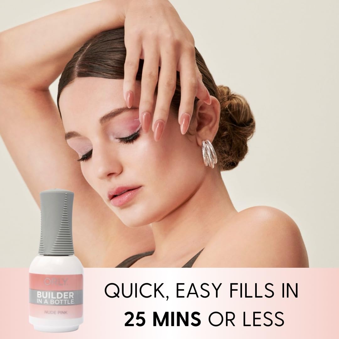 Orly GELFX Builder in a Bottle nude pink nail sculpting in progress.