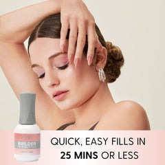 Orly GELFX Builder in a Bottle nude pink nail sculpting in progress.