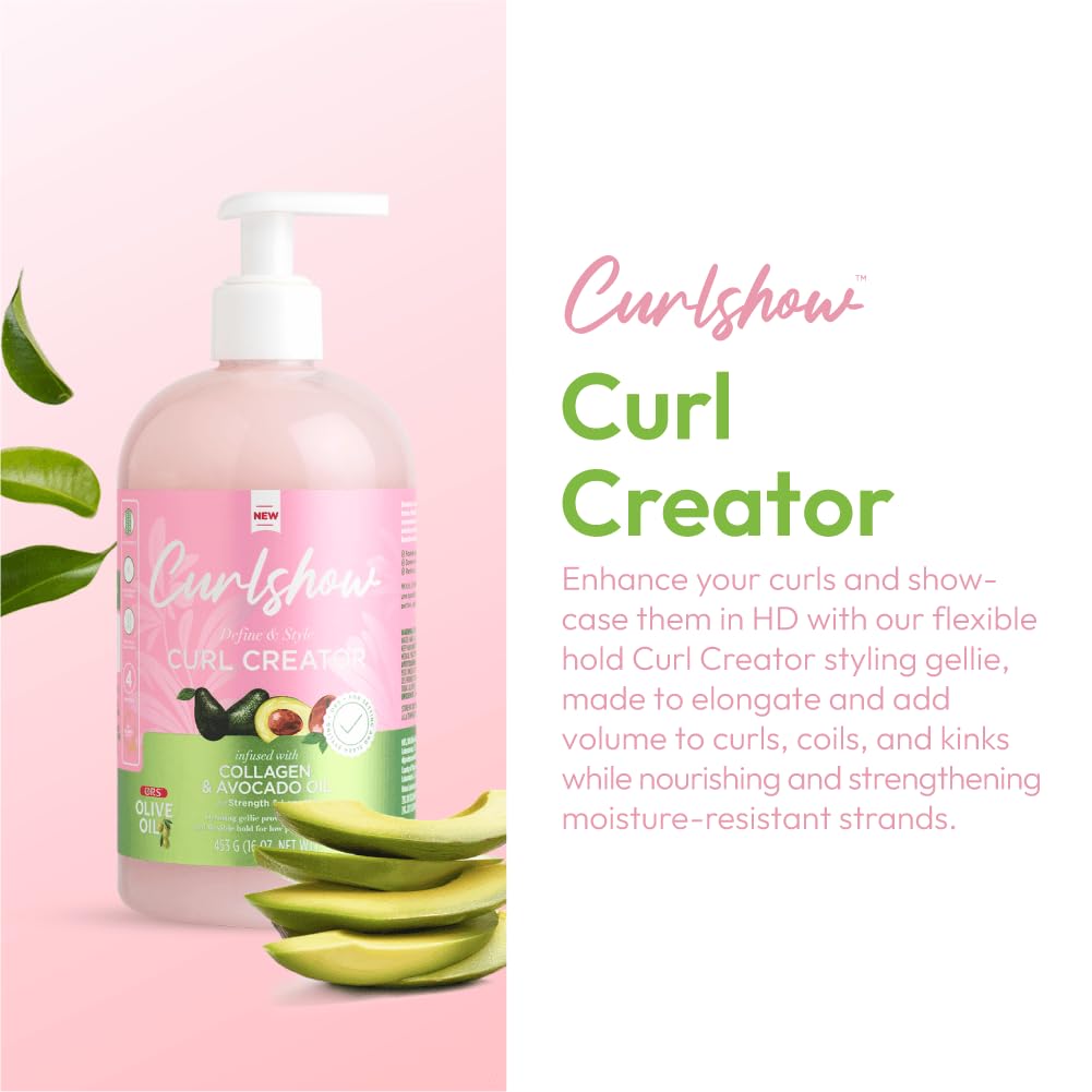 ORS Curlshow frizz control image demonstrates smooth, manageable hair