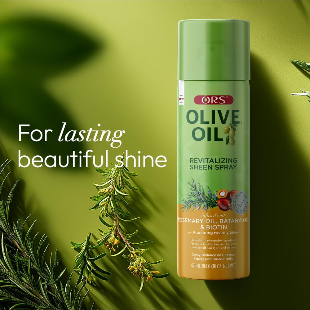 ORS Sheen spray mist applied evenly for radiant shine without buildup