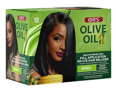 ORS No-Lye Relaxer application step demonstrates easy, controlled straightening without scalp damage.