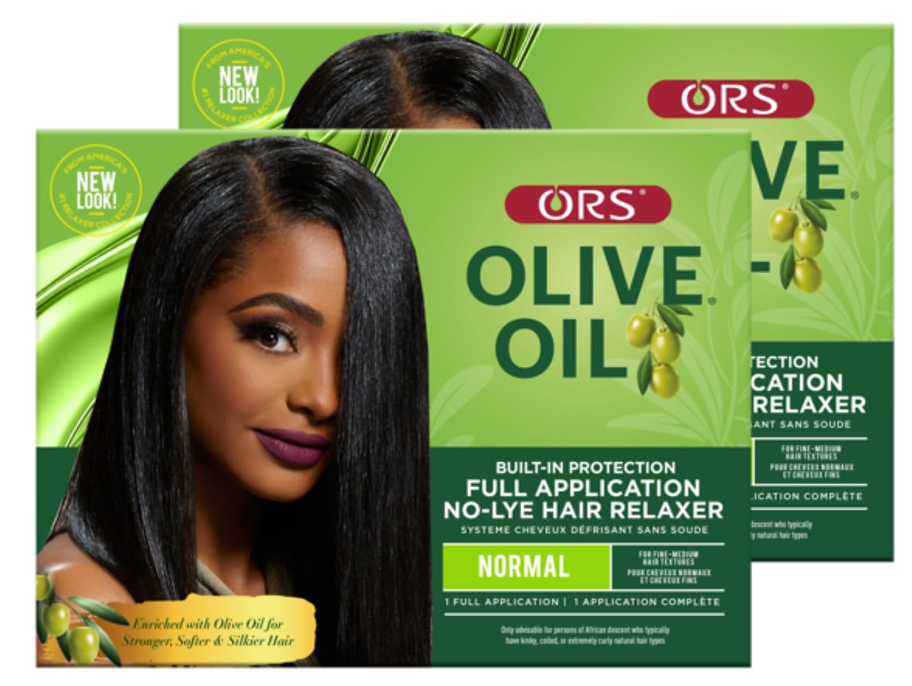ORS Olive Oil Built-In Protection Relaxer Kit provides moisturized processing and smoother results.