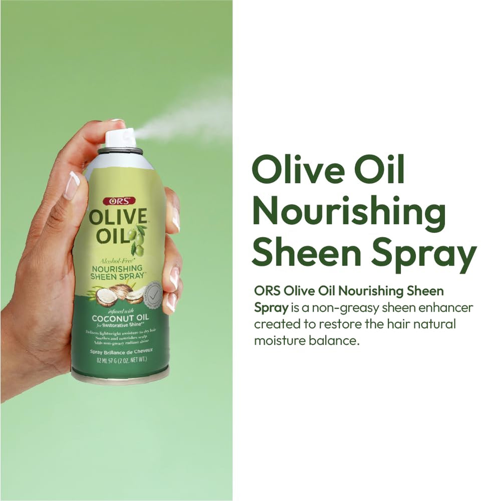 ORS Sheen Spray with coconut oil creates restorative shine on all textures