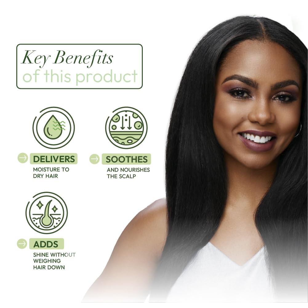 ORS Olive Oil Nourishing Sheen Spray on-straight-hair adds subtle gloss.