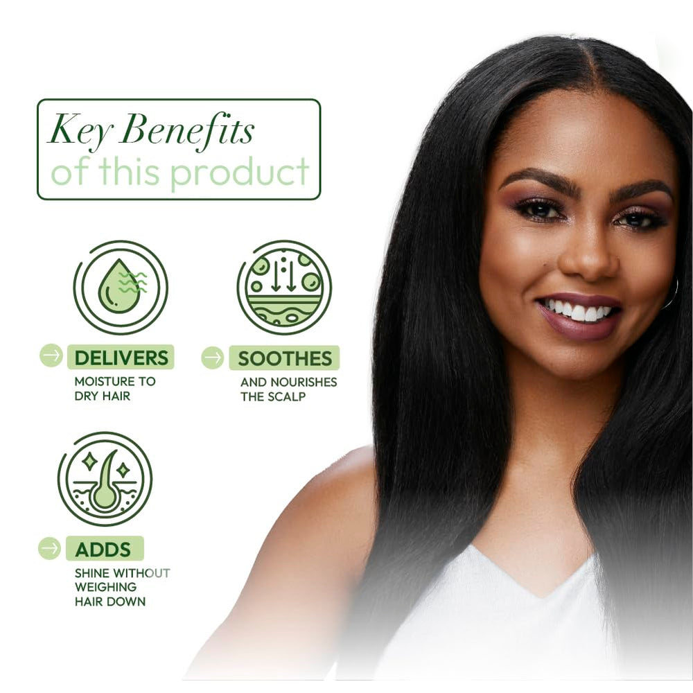 ORS Olive Oil Nourishing Sheen Spray on-straight-hair adds subtle gloss.