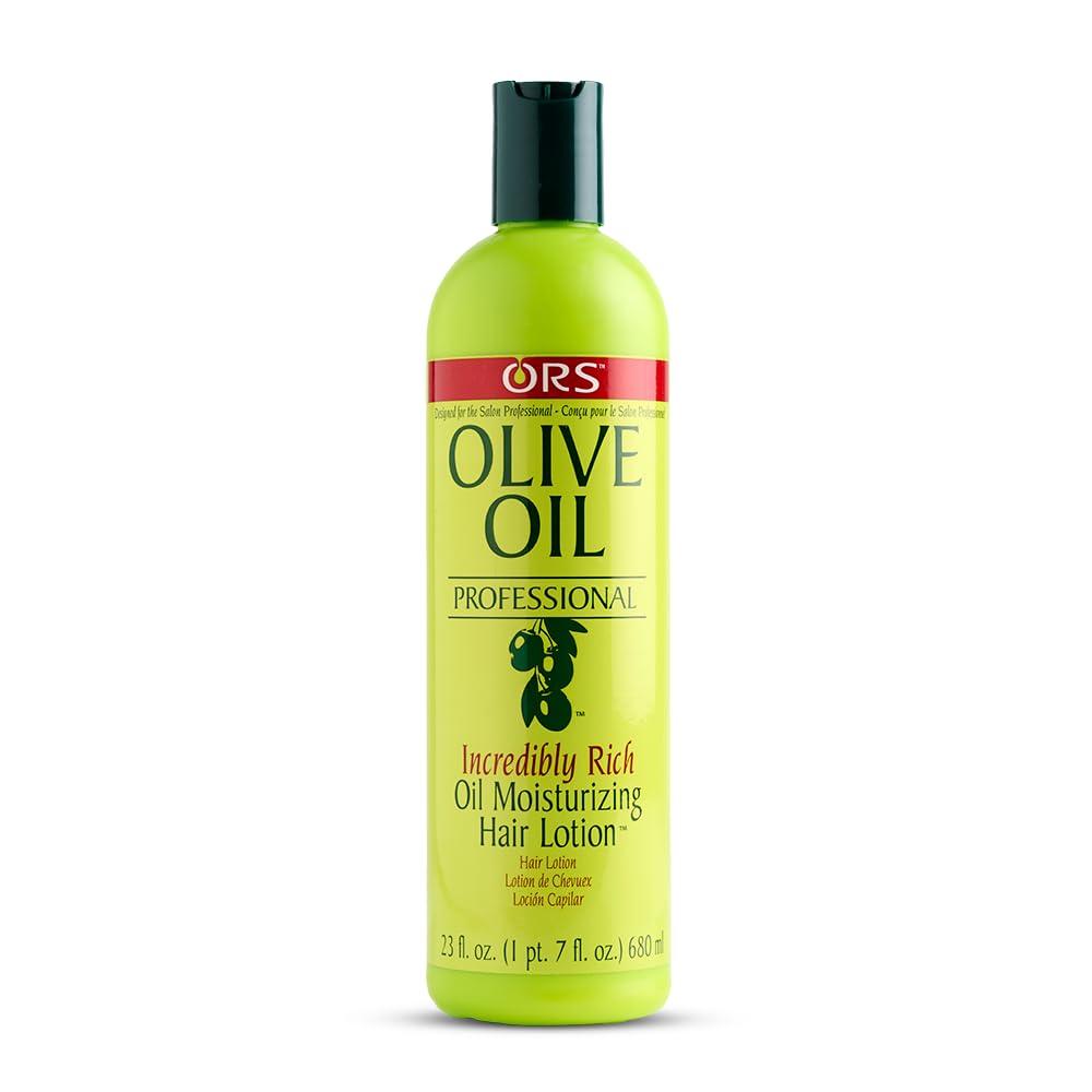 ORS Olive Oil Professional rich oil moisturizing lotion bottle for silky hydration.