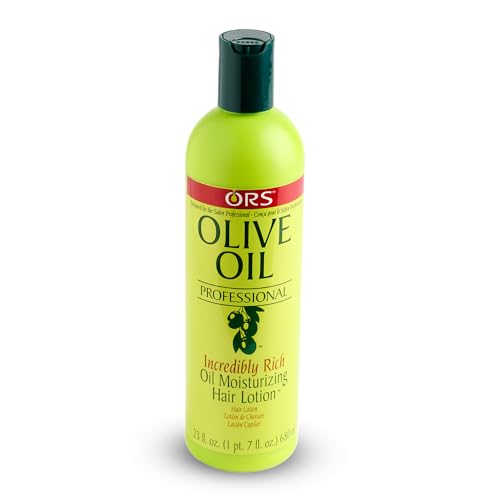 ORS Olive Oil Professional bottle close-up highlighting shine.