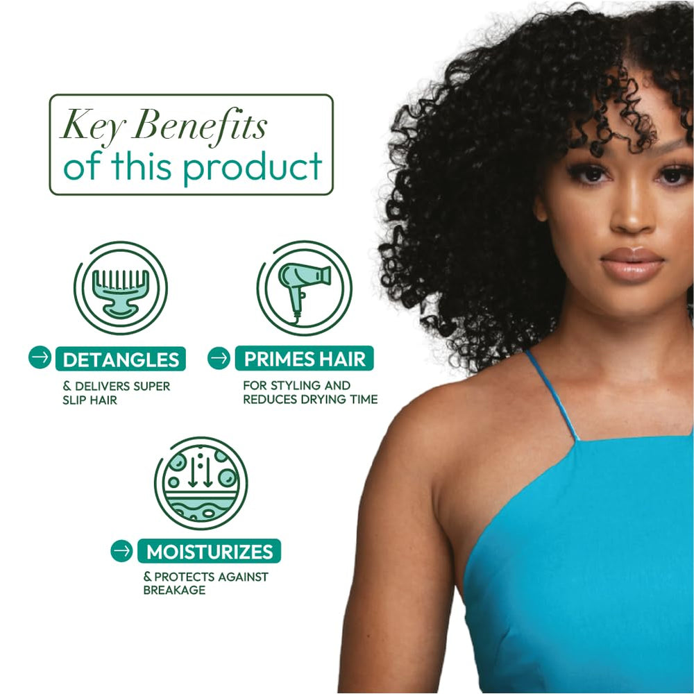ORS Rice Water hydration visual highlighting nourished strands and softer feel.