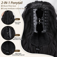 ORSUNCER pony-tail extension 26-inch curly visual showcases fluffy volume