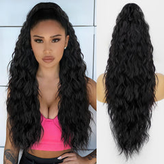 ORSUNCER pony-tail extension clip-on closeup shows secure hold for all-day wear