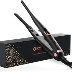 ORYNNE 3/10-inch flat iron focused on pixie cuts for precise edge smoothing