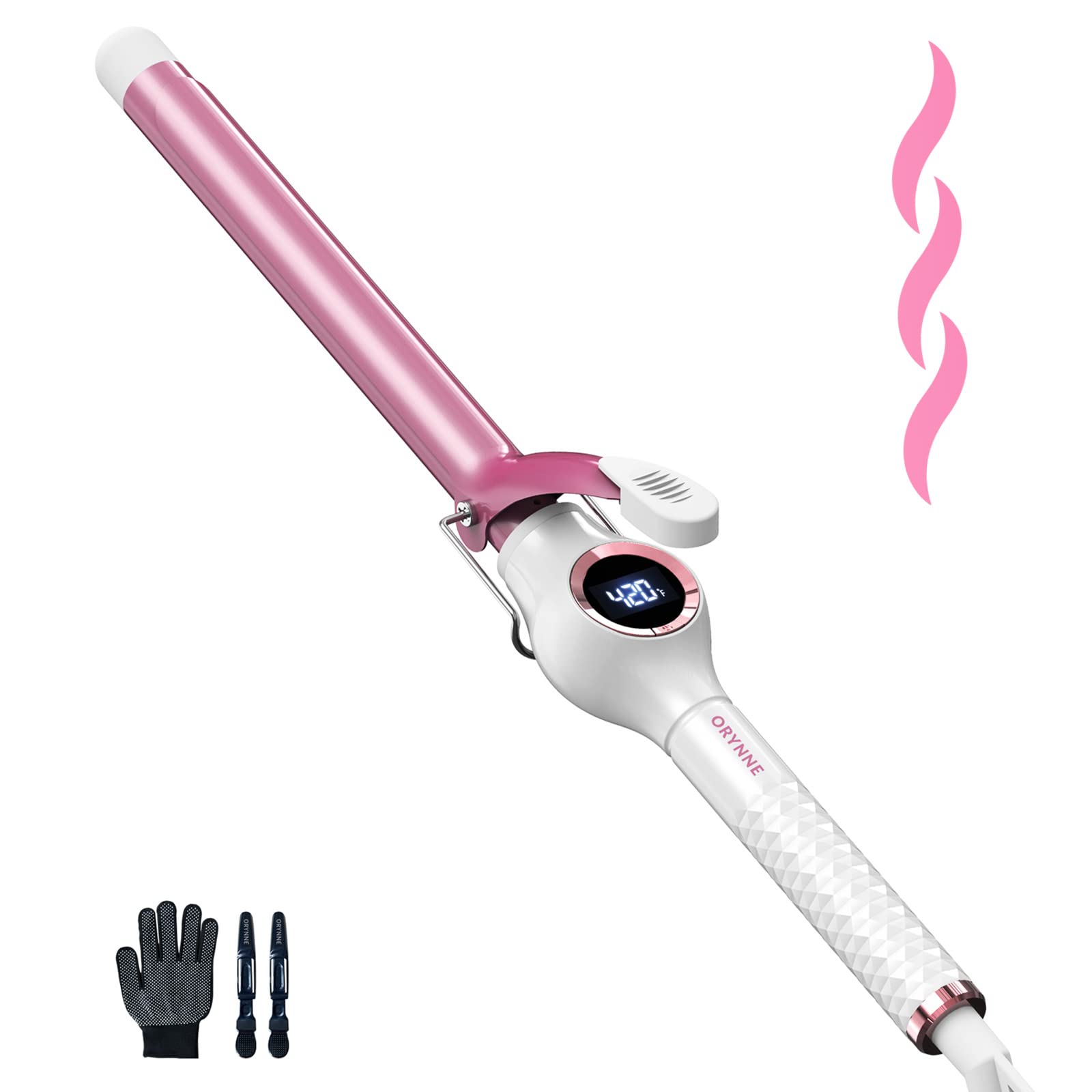 ORYNNE Ceramic Curling Iron with 3/4 inch barrel for tight curls and beach waves