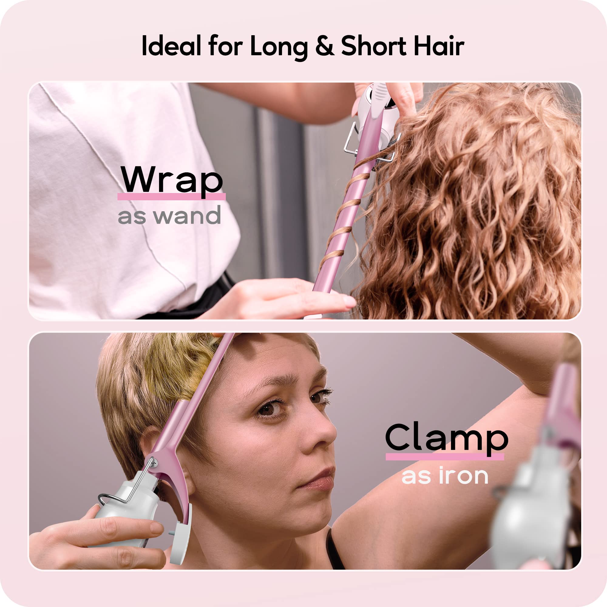 ORYNNE curling iron cool-tip design to reduce finger burns during curling.